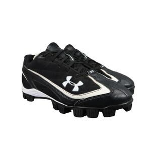 Under Armour Shoes Mens 8.5 Cleats Baseball Sport Black Molded Leadoff III Adult